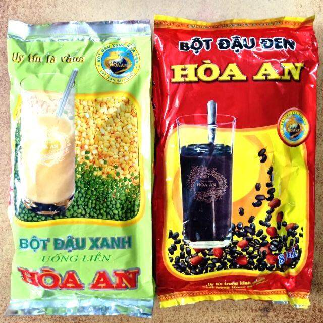 Bột đậu xanh và đậu đen uống liền Hoà An 500g