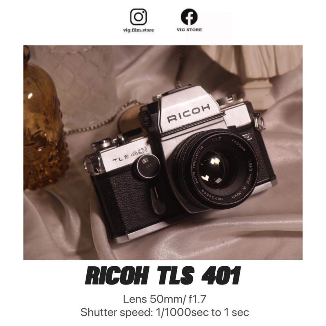 Máy ảnh film SLR Ricoh TLS 401 55mm f1.7 thumbnail