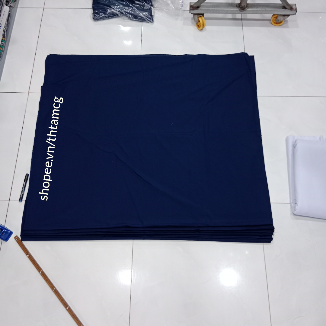 Vải kate màu xanh đen chất vải đẹp láng mịn
