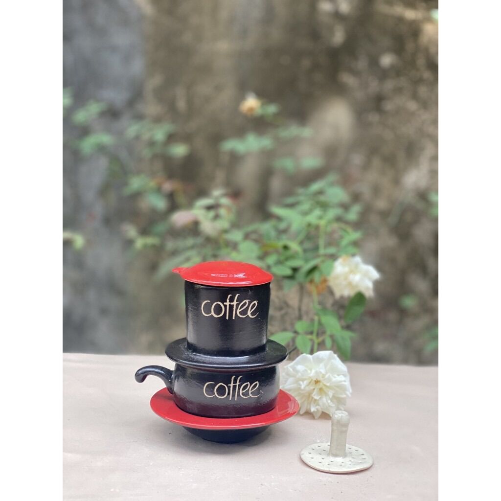 Bộ phin pha cà phê Phin sứ pha cafe cao cấp Bát Tràng 5 chi tiết