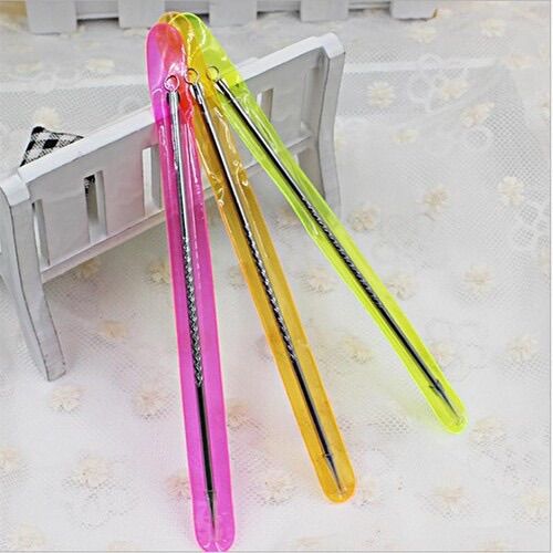 Cây que nặn mụn 2 đầu - que nặn mụn  inox (có bao đi kèm)