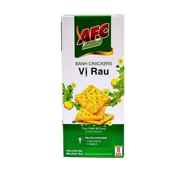 Bánh cracker dinh dưỡng afc vị rau cải hộp 200g