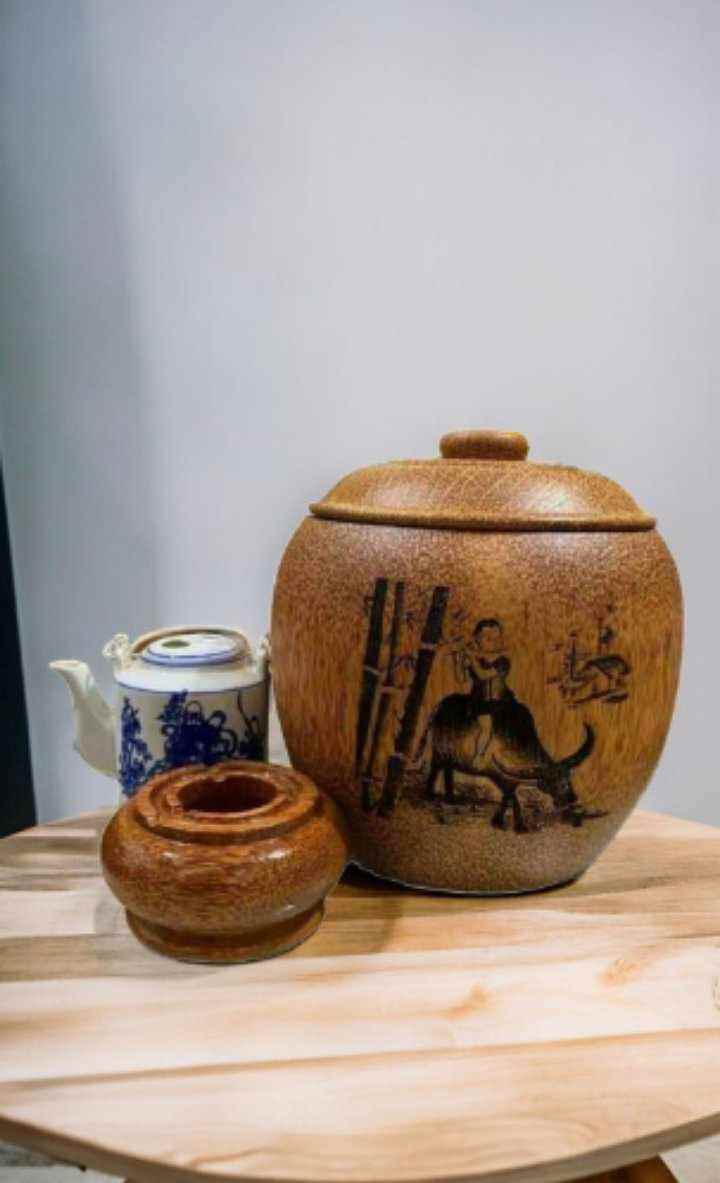Bình ủ giữ ấm bình trà làm từ gỗ dừa