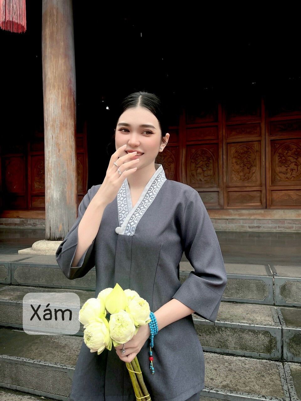 Đồ Lam đi Chùa Hàng Cao Cấp ( Chất vãi cotton hàn quốc )