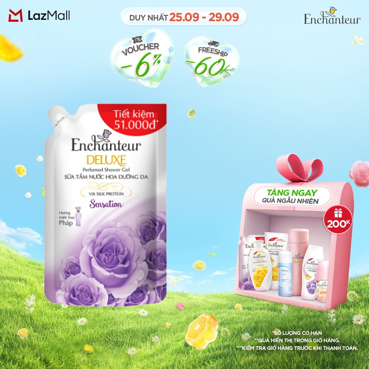 [MỚI] Tiết kiệm 66K - Túi sữa tắm dưỡng da hương nước hoa Charming/Sensation 450g/640g