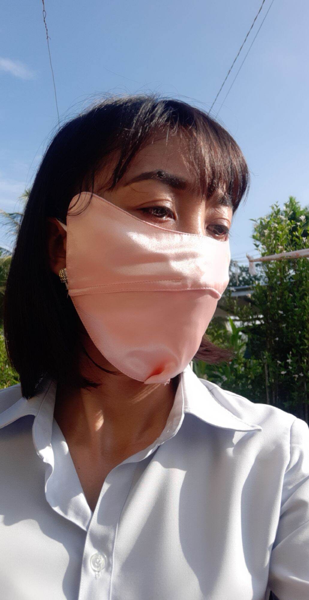 Khẩu trang vải lụa, khẩu trang chống nắng 3 lớp