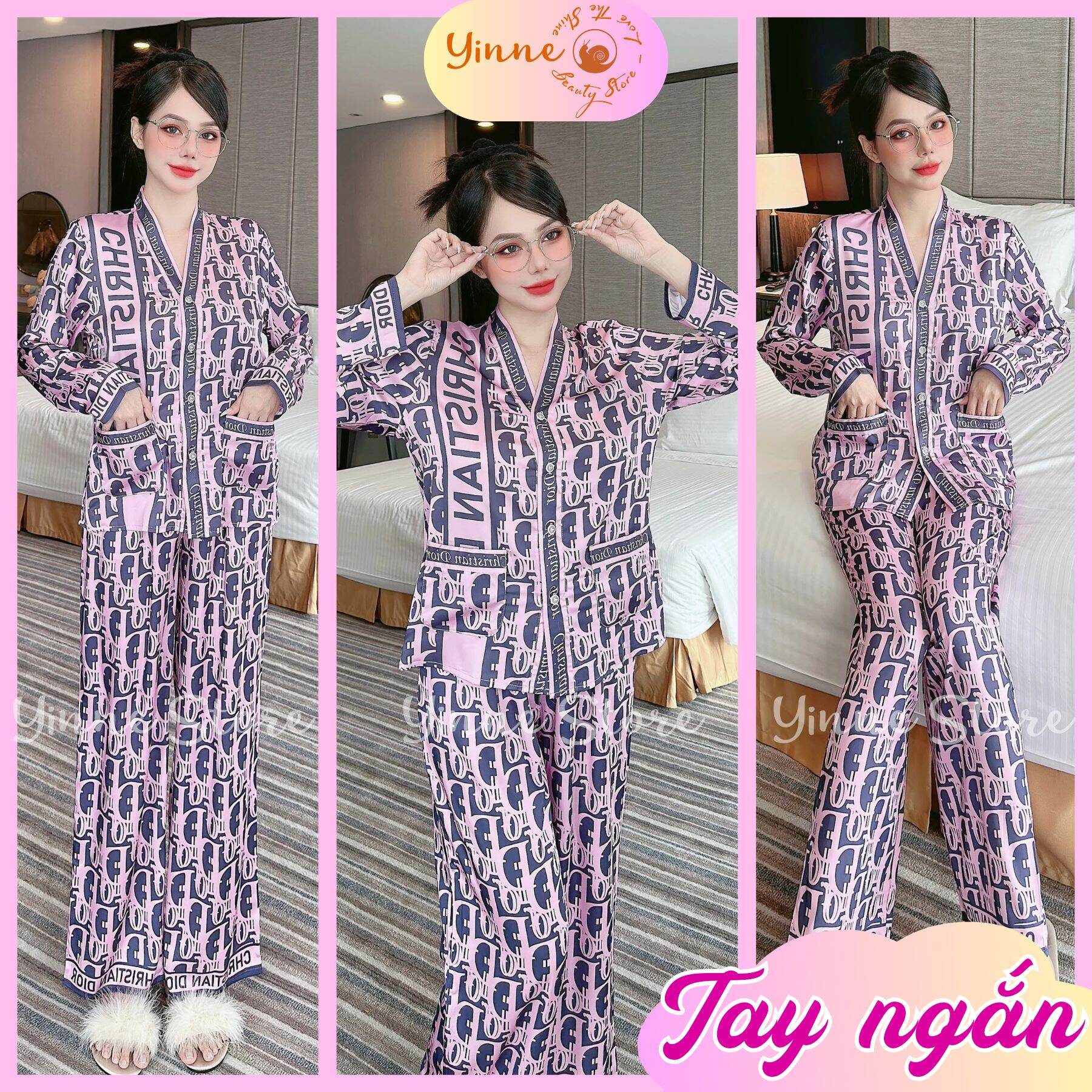 °lụa mịn latin 2ce° set yếm/đồ bộ nữ pijama đùi/ngắn/dài, nút đính đá/lé nút bọc, bộ ngủ mặc nhà thiết kế hottrend, tiểu thư, sang, dễ thương