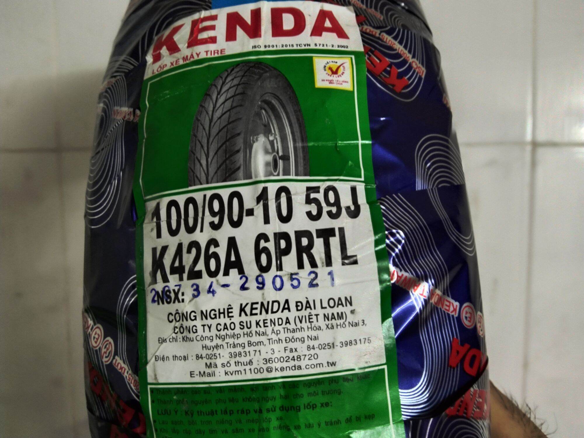 Lốp Kenda xe Atila 100-90/10 59J mã K426A ,loại dày 6 lớp bố.