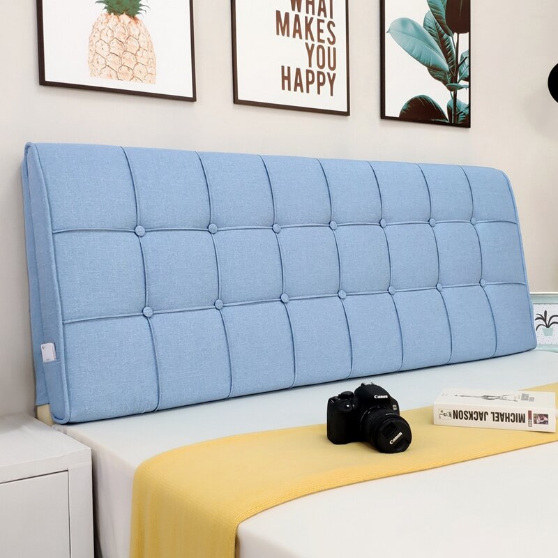Đệm Tựa Lưng Gối Tựa Đầu Giường Đệm Tựa To Bọt Biển Chống Va Đập Tự Dính Tatami Bọc Chụp Đầu Giường Bằng Gỗ Lanh Có Thể Tháo Giặt