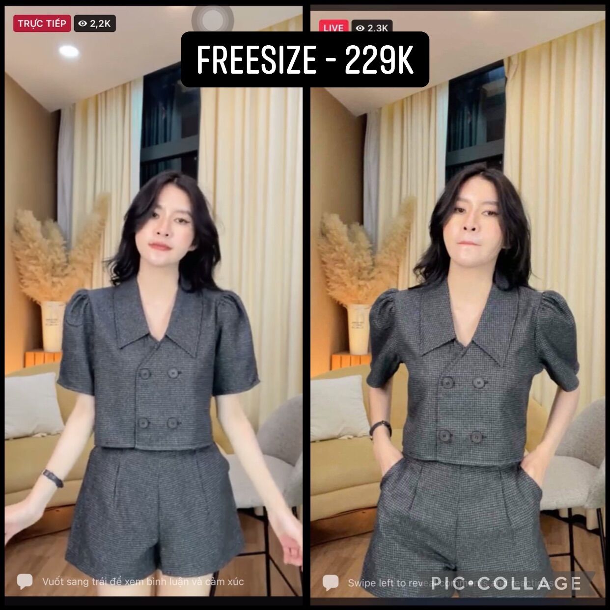 - set vest / quần short freesize