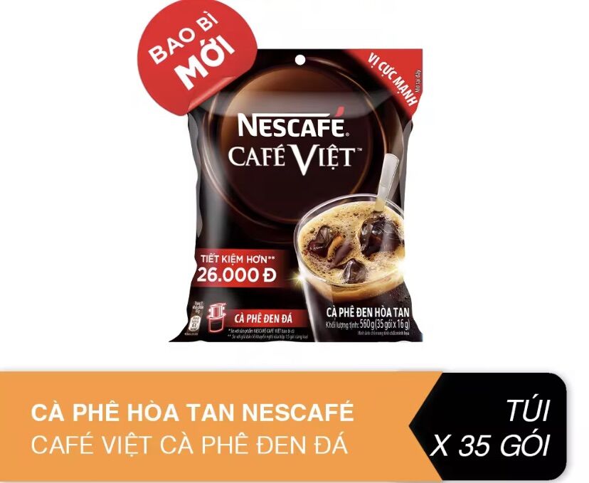 Cà phê sữa hòa tan 3 in 1 NESCAFÉ gói lớn