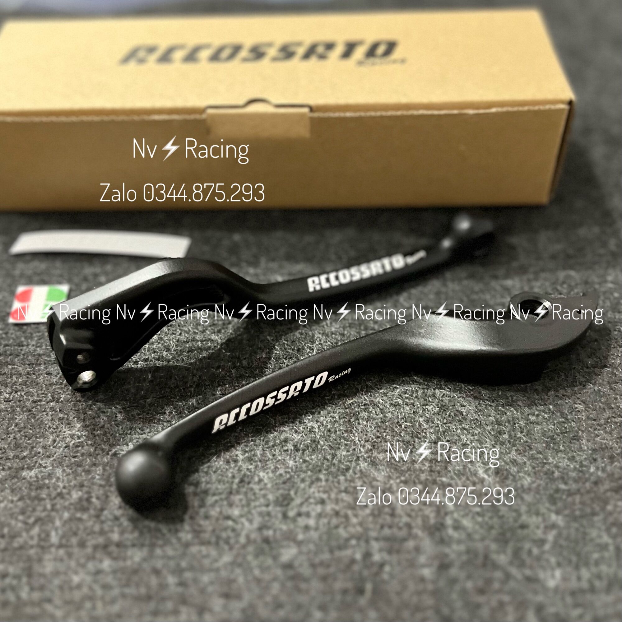 [ Chính hãng ] Bộ tay thắng Mod Accossato Đen nhám Vario/Winner/Exciter/Airblade/Vision/wave/Future ( Tặng kèm tem dán )