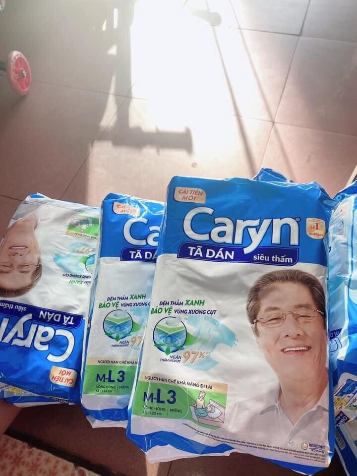 TÃ BỈM DÁN NGƯỜI LỚN CARYN SIZE ML - 3 MIẾNG ( CHO MẸ SAU SINH)