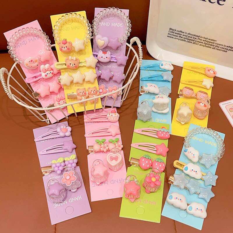 Set 9 chi tiết kẹp cột tóc dễ thương cho bé yêu