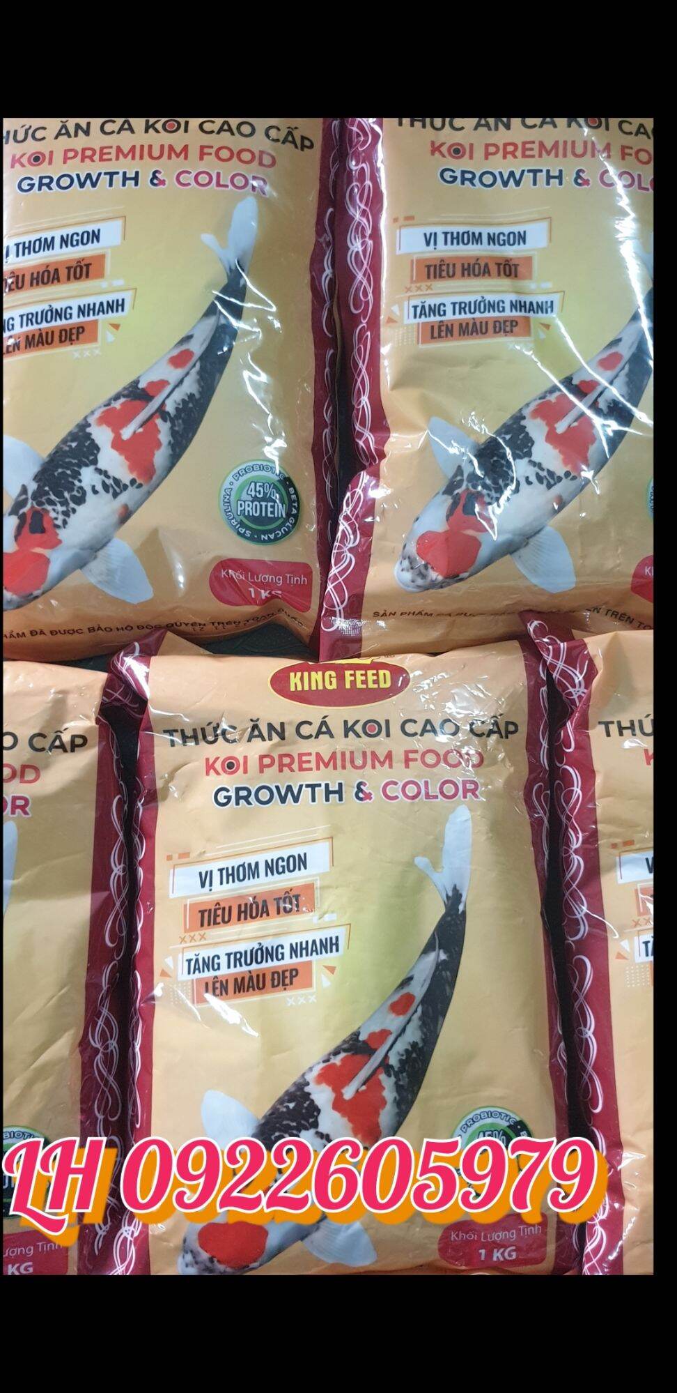 1kg Cám cá koi cao cấp tăng màu + tăng trọng