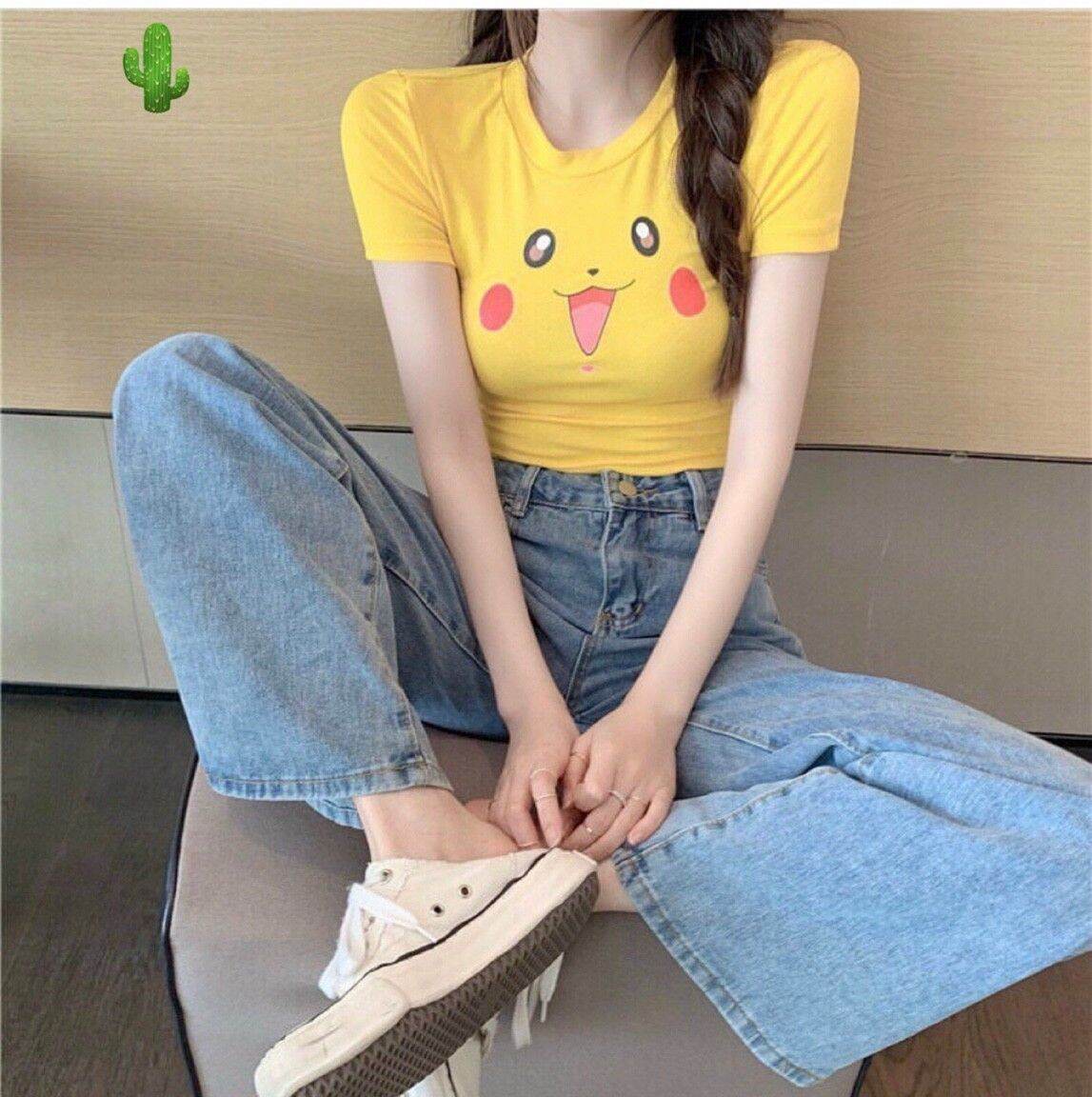 Áo croptop hoạt hình pokemon