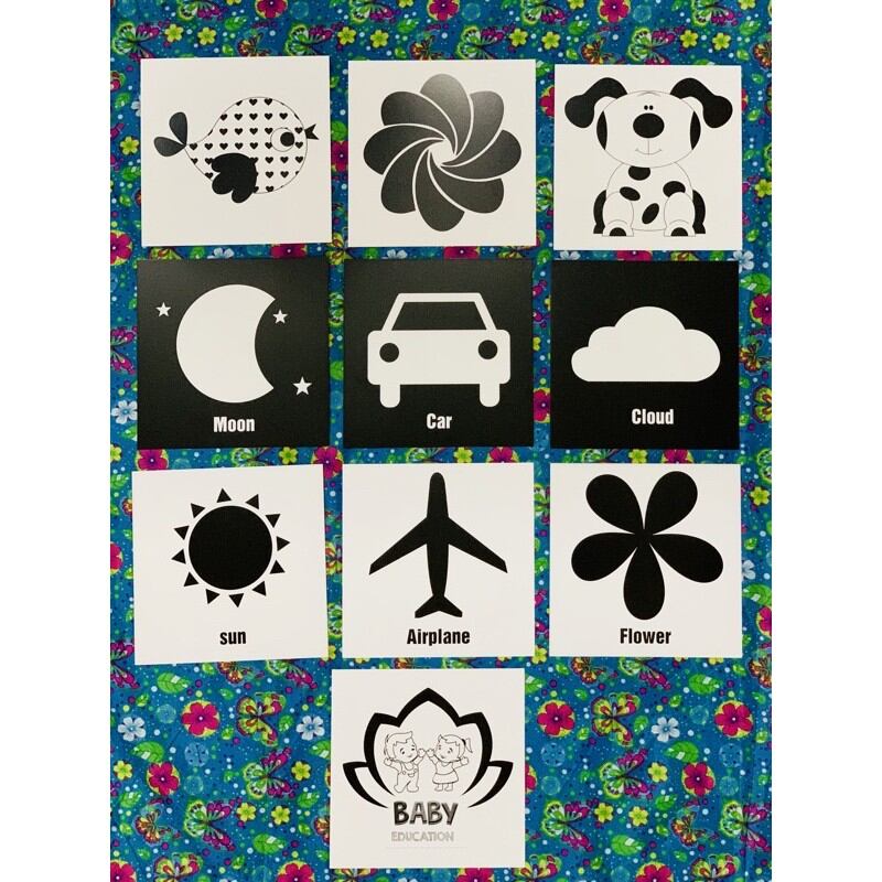 Bộ thẻ Flashcard đen trắng kích thích thị giác cho bé