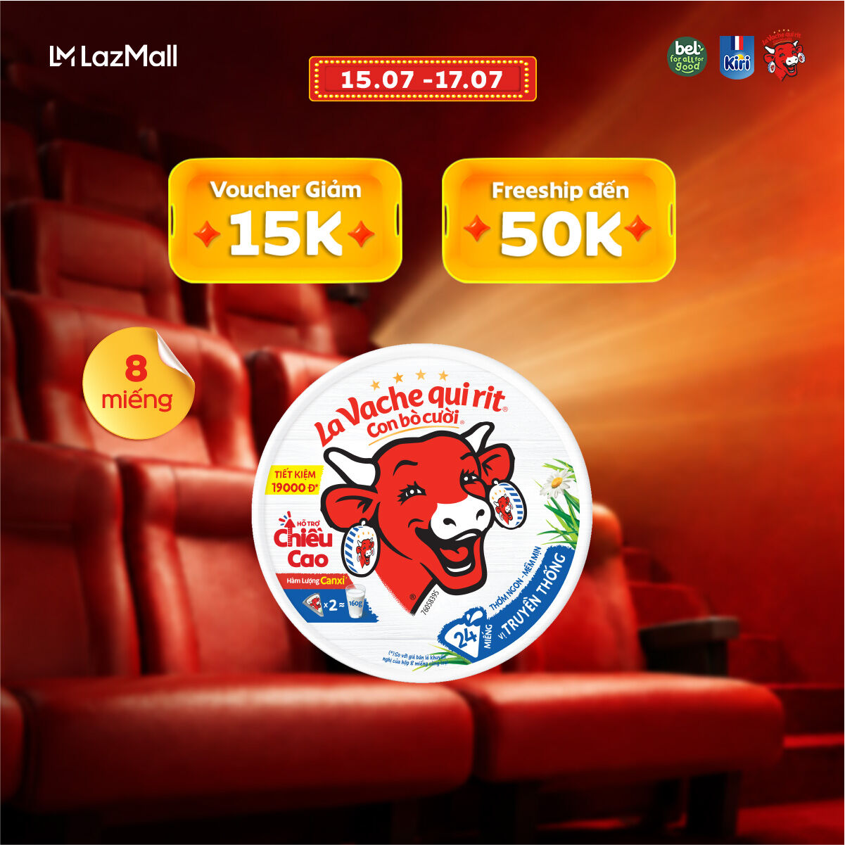 Phô mai Con Bò Cười 24 miếng (336G x 24)