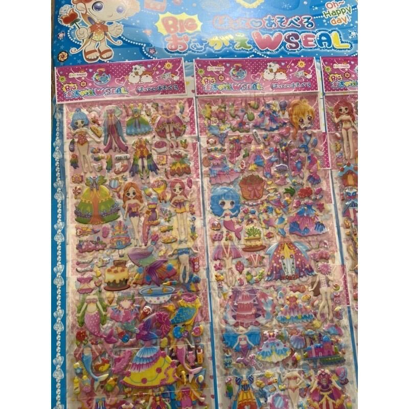 [HCM]Sticker (hình dán nổi) búp bê cho bé hình khác nhau 10 tấm và 20 tấm