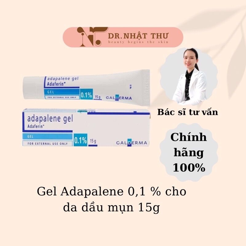 👩🏻‍⚕️ adaferin gel 0,1%- gel adapalene 0,1 % cho da dầu mụn 15g