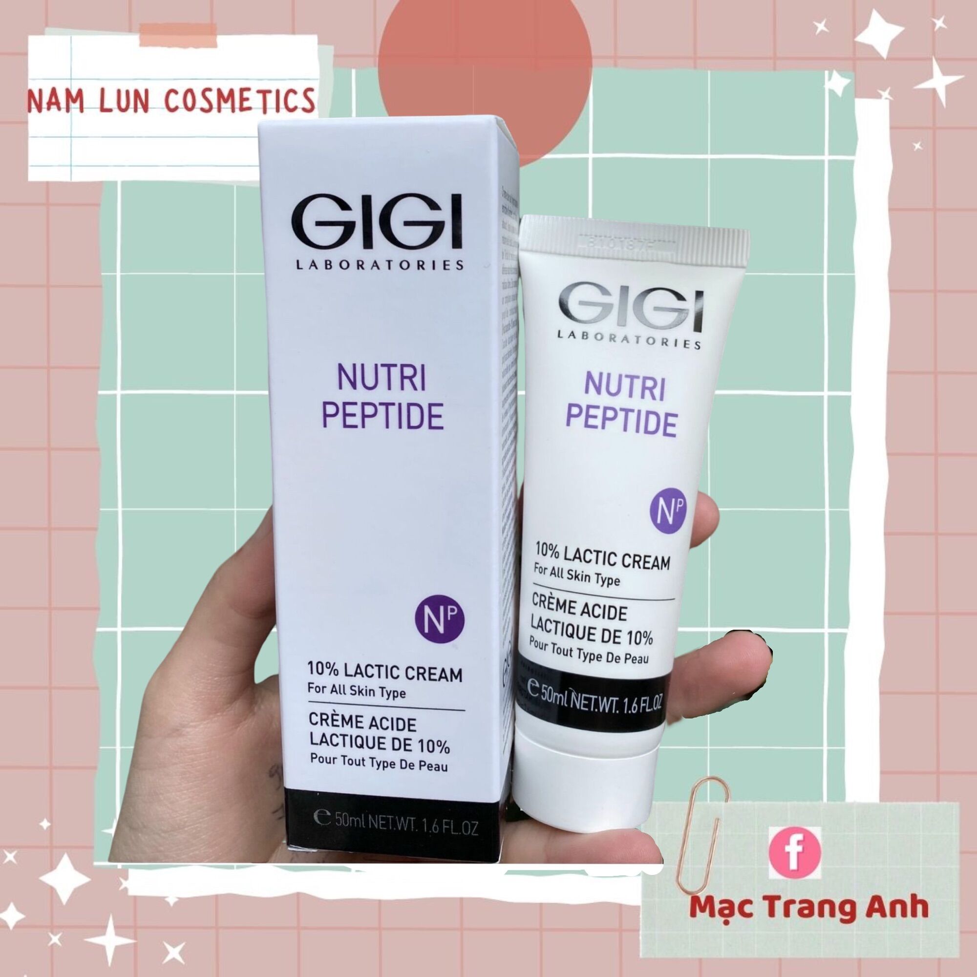 Kem dưỡng Gigi Nutri-Peptide10% Lactic Cream 20ml