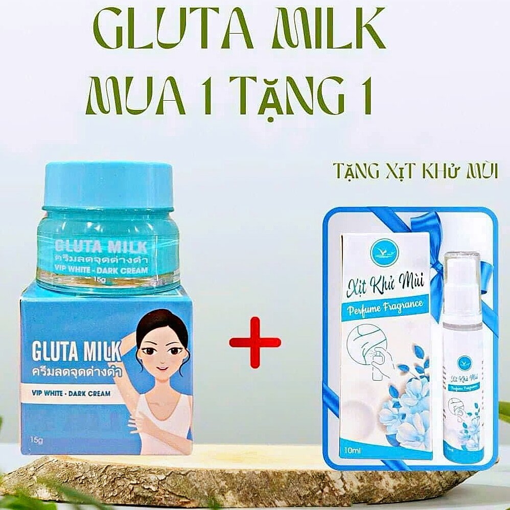 Combo Kem Thâm Hôi Nách Gluta Milk , Khử Thâm , Trắng Da Nách