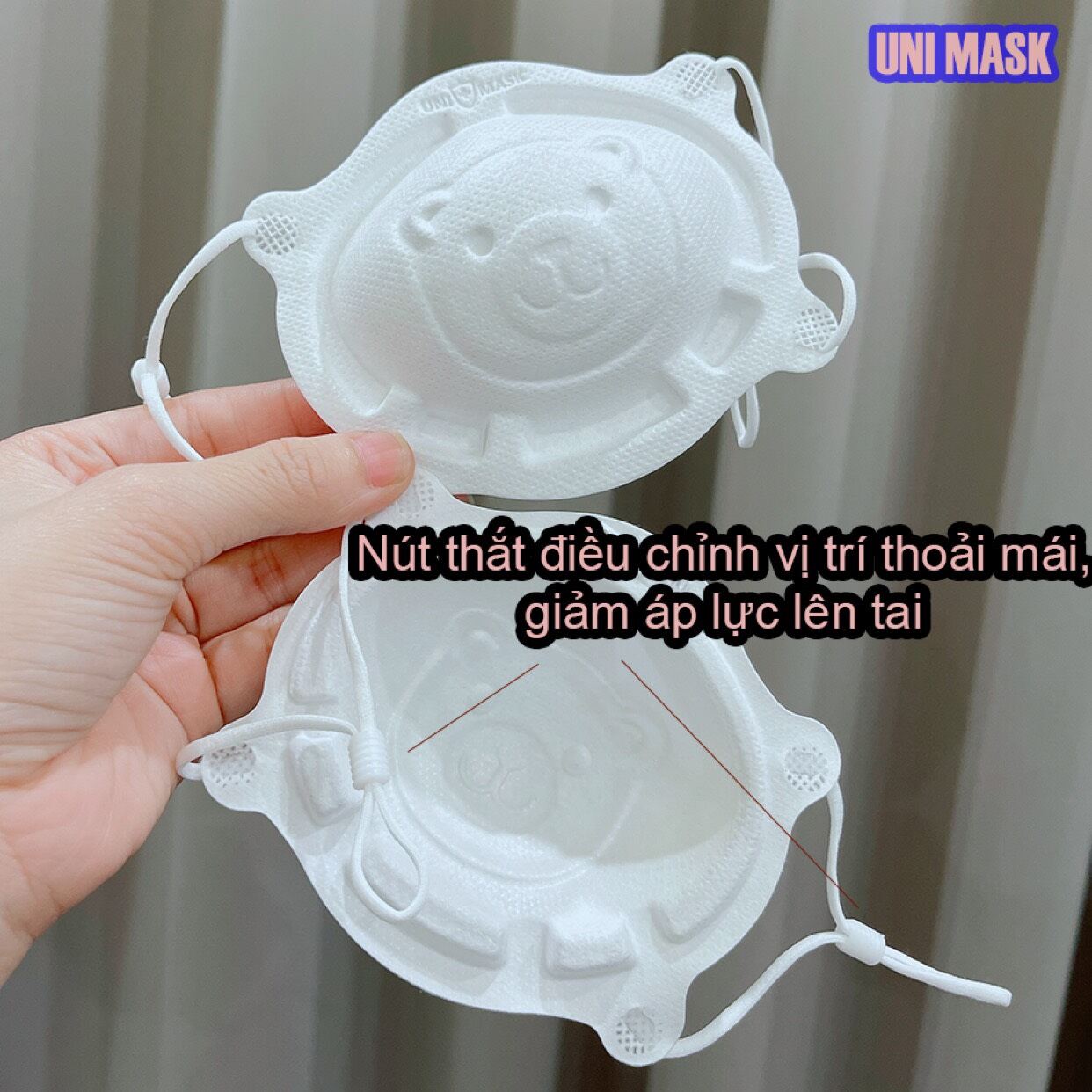 Set 3 khẩu trang gấu Uni mask cho bé ( 1 - 3 tuổi)