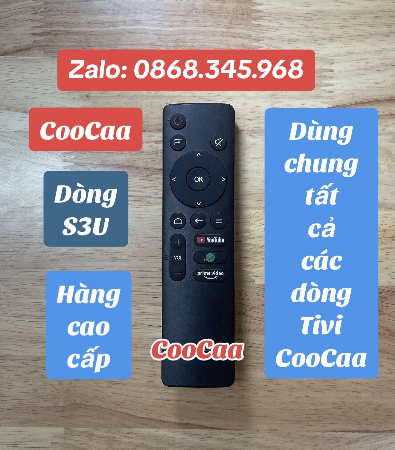 Remote điều khiển Tivi CooCaa hàng cao cấp mới giống hình 100%
