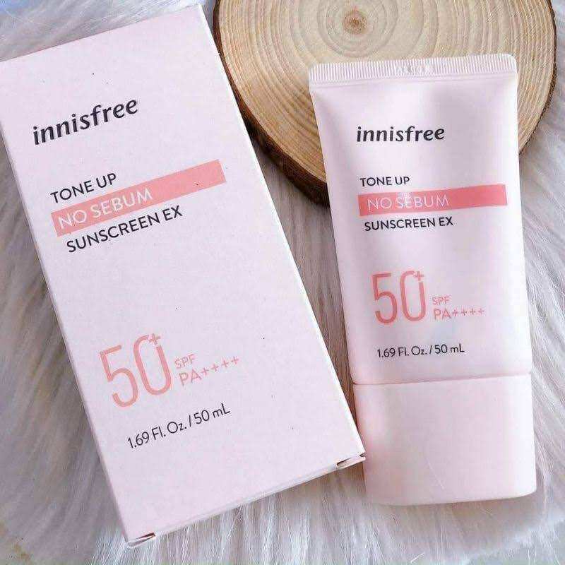 Kem chống nắng nâng tone, kiềm dầu innisfree tone up no sebum - tone up watering sunscreen spf50/pa++++ 50ml