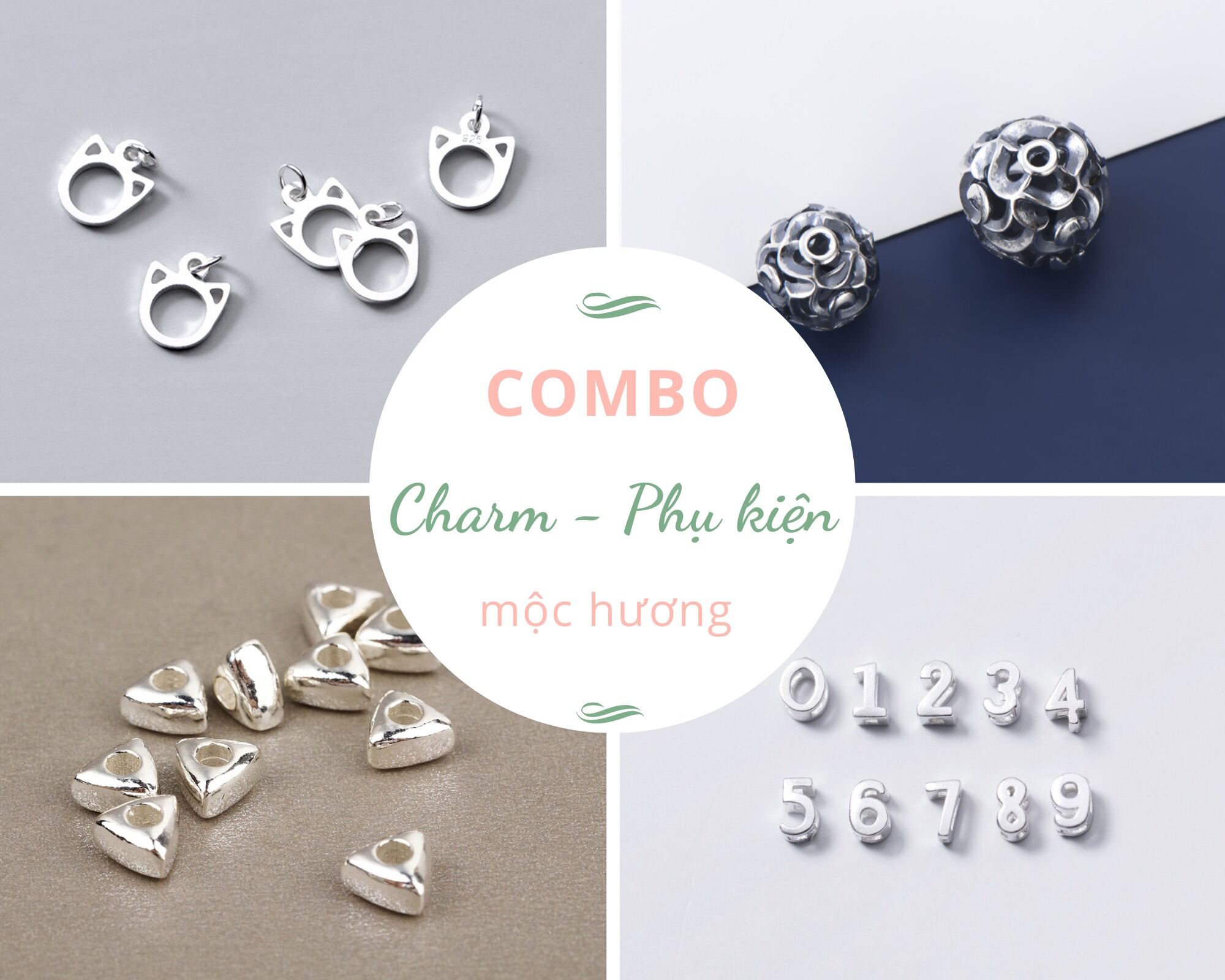 Combo charm, dây, phụ kiện