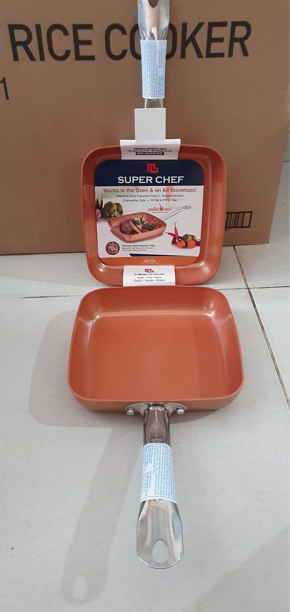 👍💁 CHẢO VUÔNG SUPER CHEF size 20cm 👍