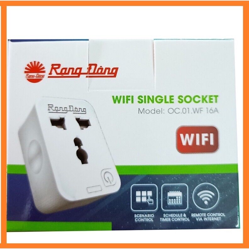 Ổ cắm wifi, ổ cắm điều khiển bằng đt, ổ cắm thông minh rạng đông
