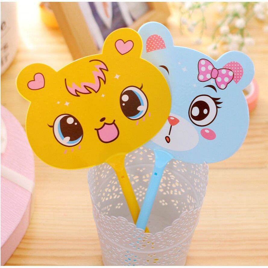 2 Bút Bi Hình Mèo Làm Quạt Mini