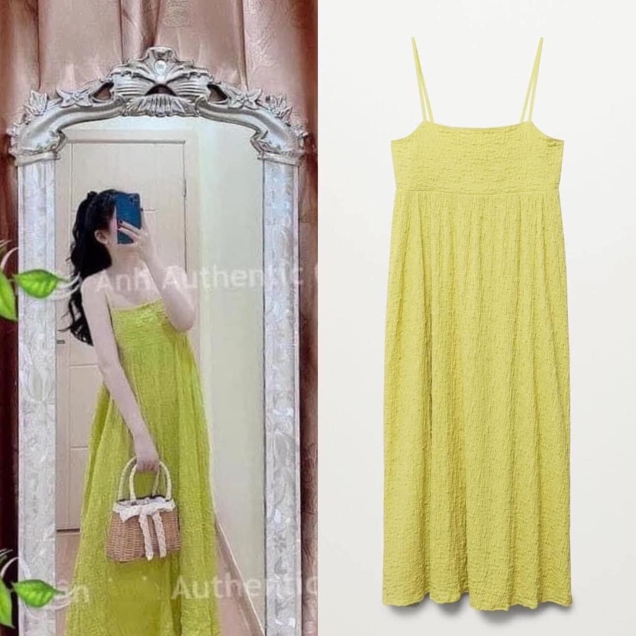 Váy Mango auth new full tag size S vàng