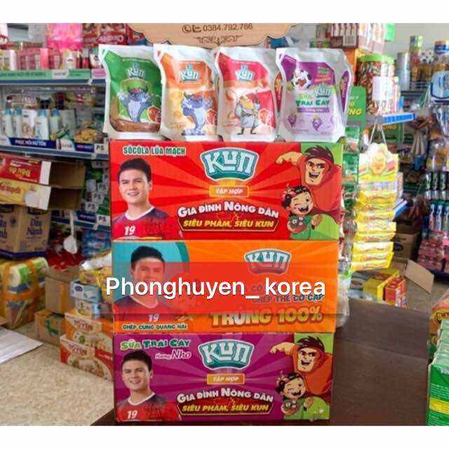 Thùng Sữa Lif Kun túi 110mlx 24 Gói Hương Nho/Sôcola/Cam/Dâu