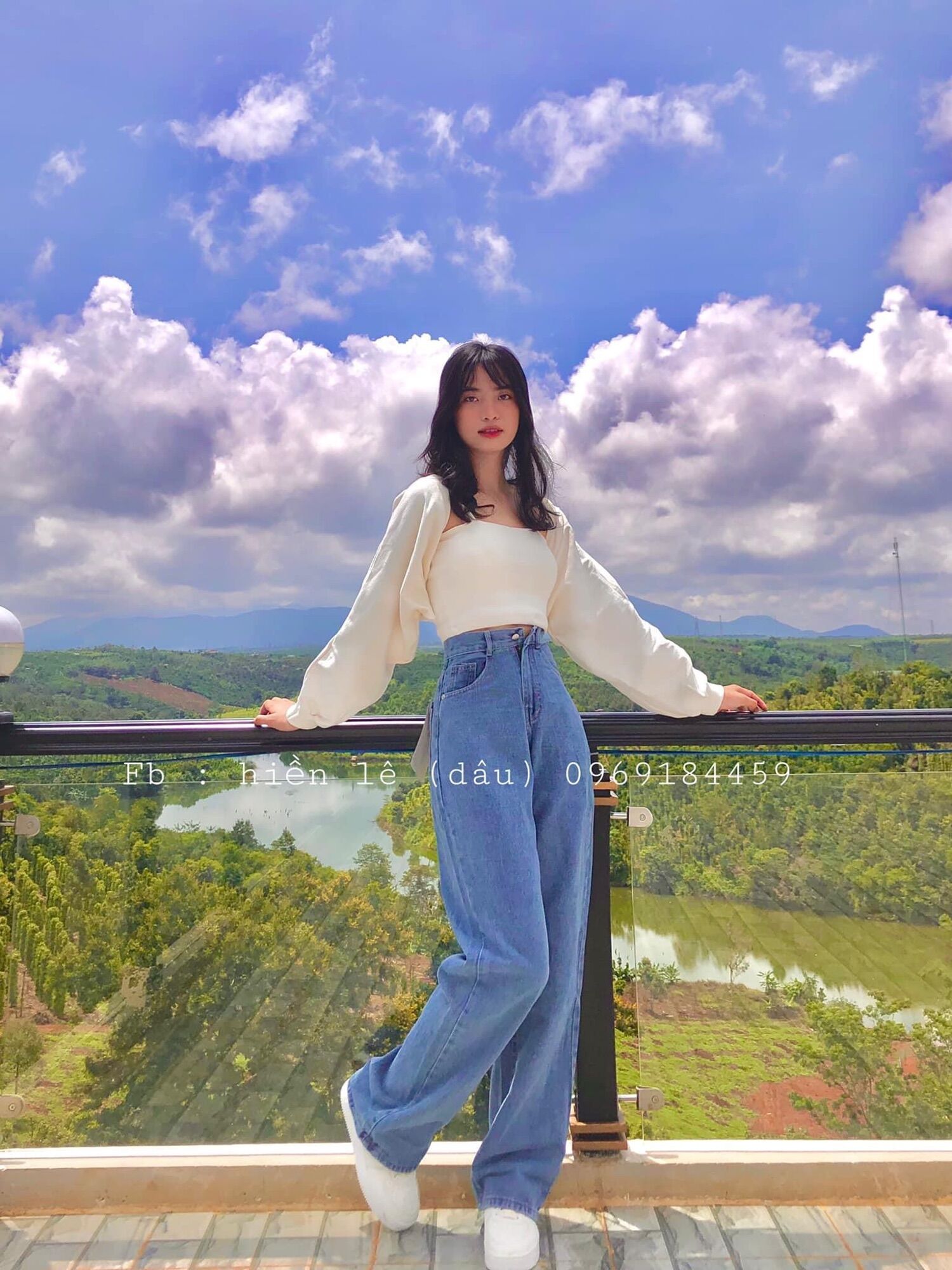 Set Baggy jeans lưng cao ống suông + set 2 món áo khoác