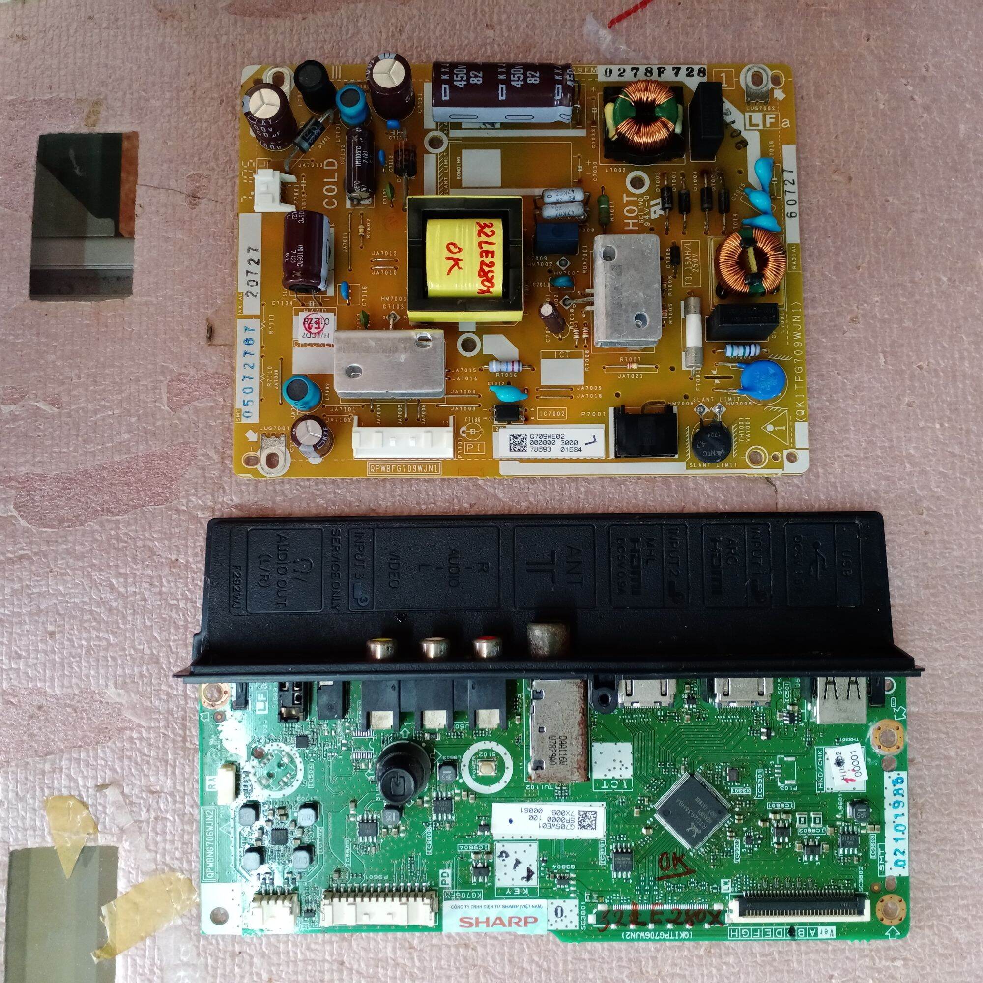 Bo mạch tivi Sharp 32LE280X,bo xử lý, khiển, nguồn,main chính,chủ