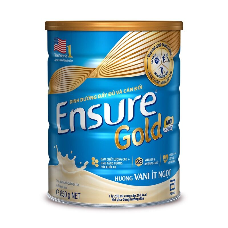 🌷 sữa ensure gold 850g vani ít ngọt date 2023 - mẫu mới