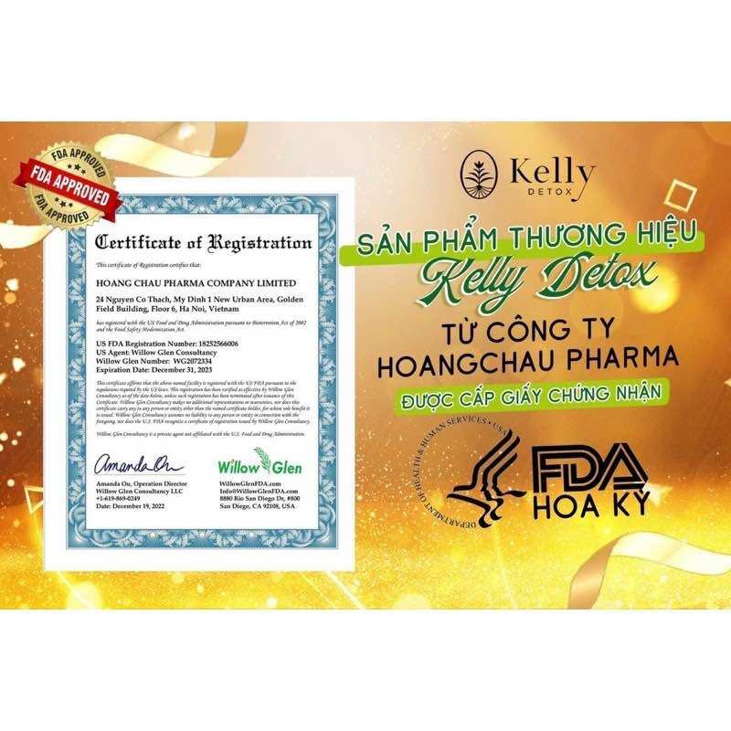 TRÀ ĐÀO GIẢM CÂN, Trà Kelly's vị Đào cải tiến mới  KELLY DETOX ( chính hãng)