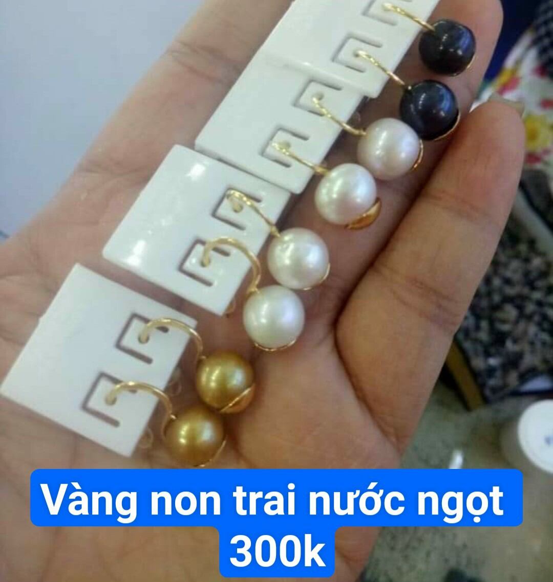 Bông tai vàng non ngọc trai