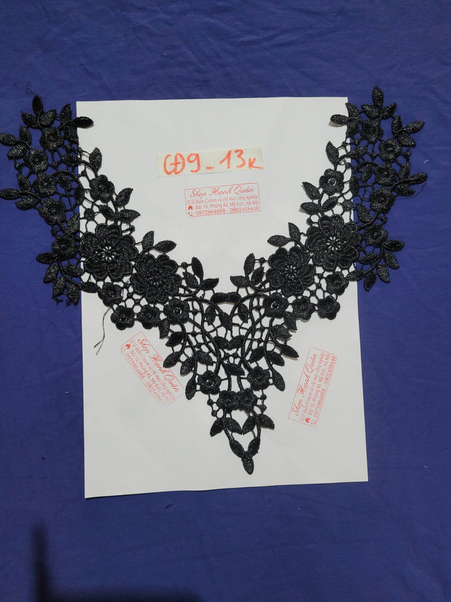 Cổ ren đen dùng may lên áo, áo dài, váy đầm.