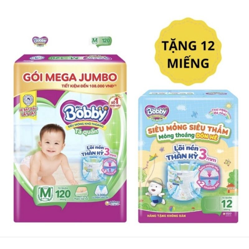Tã quần bobby m120/104/xl92/xxl84