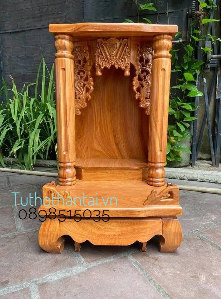 Bàn thờ thần tài gỗ gõ đỏ Cột Trơn
