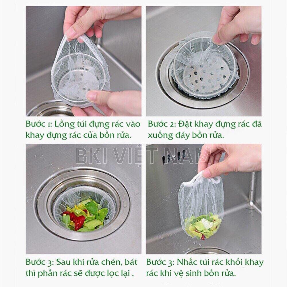 🍀🍀TÚI LỌC RÁC bồn rửa chén 1 bịch 100 cái