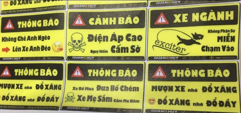 Tem logo sticker cảnh báo