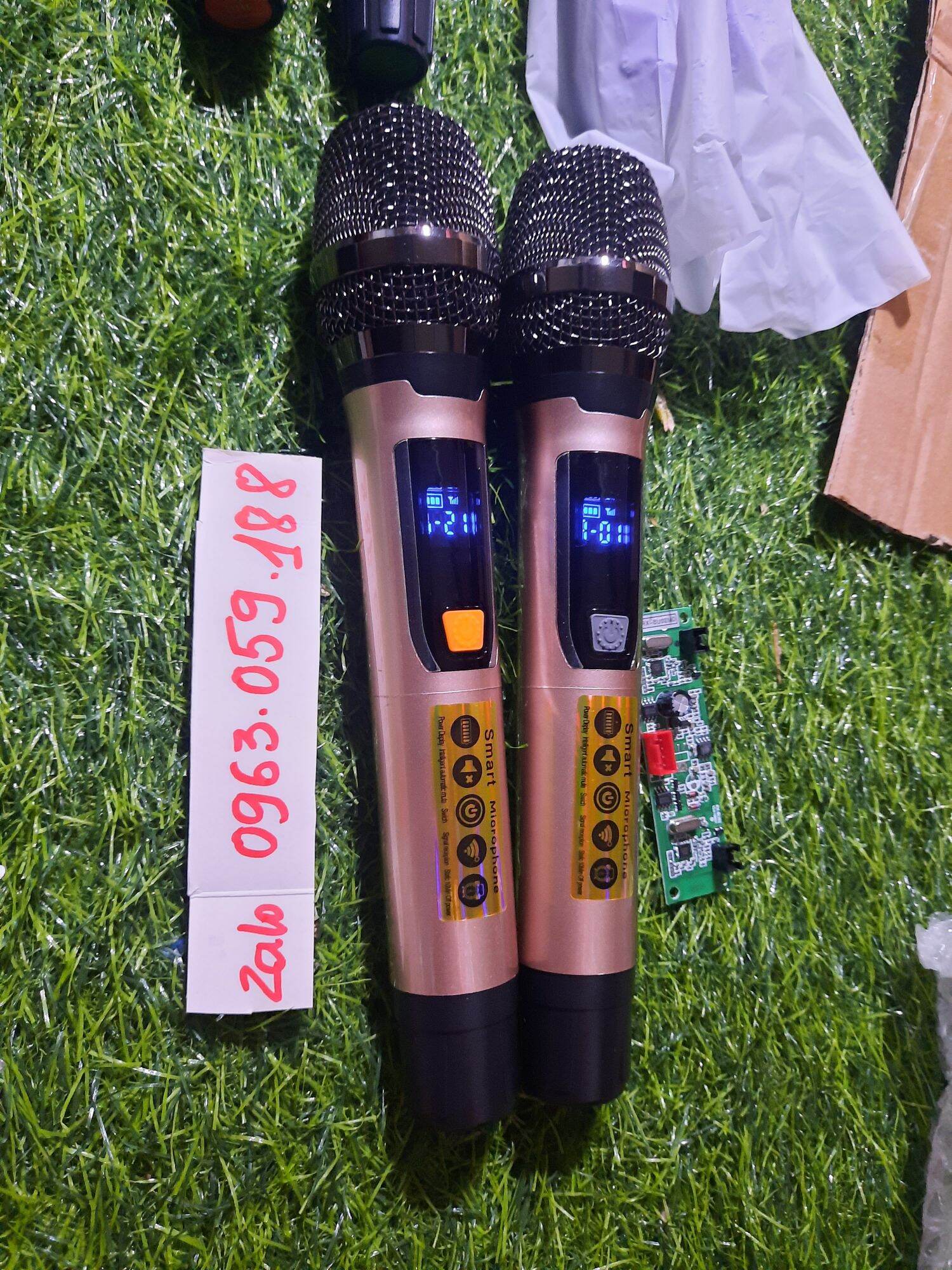 Micro không dây cho loa kéo sét tần số - 2 mic và 1 bo