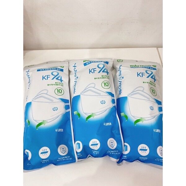 KHẨU TRANG KF 94 4d Hàn Quốc ( Túi 10 cái )