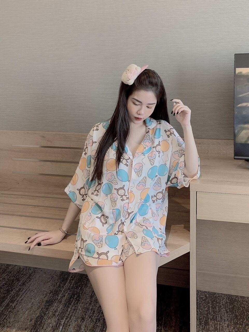 Bộ Đùi ngủ lụa mango cánh dơi xuất sắc