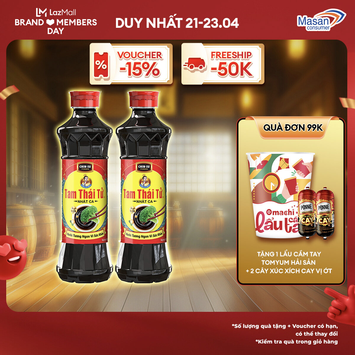 [15-17.4 Voucher 18% CHO ĐƠN TỪ 199k]Combo 2 Nước Tương Tam Thái Tử Nhất Ca 650ml