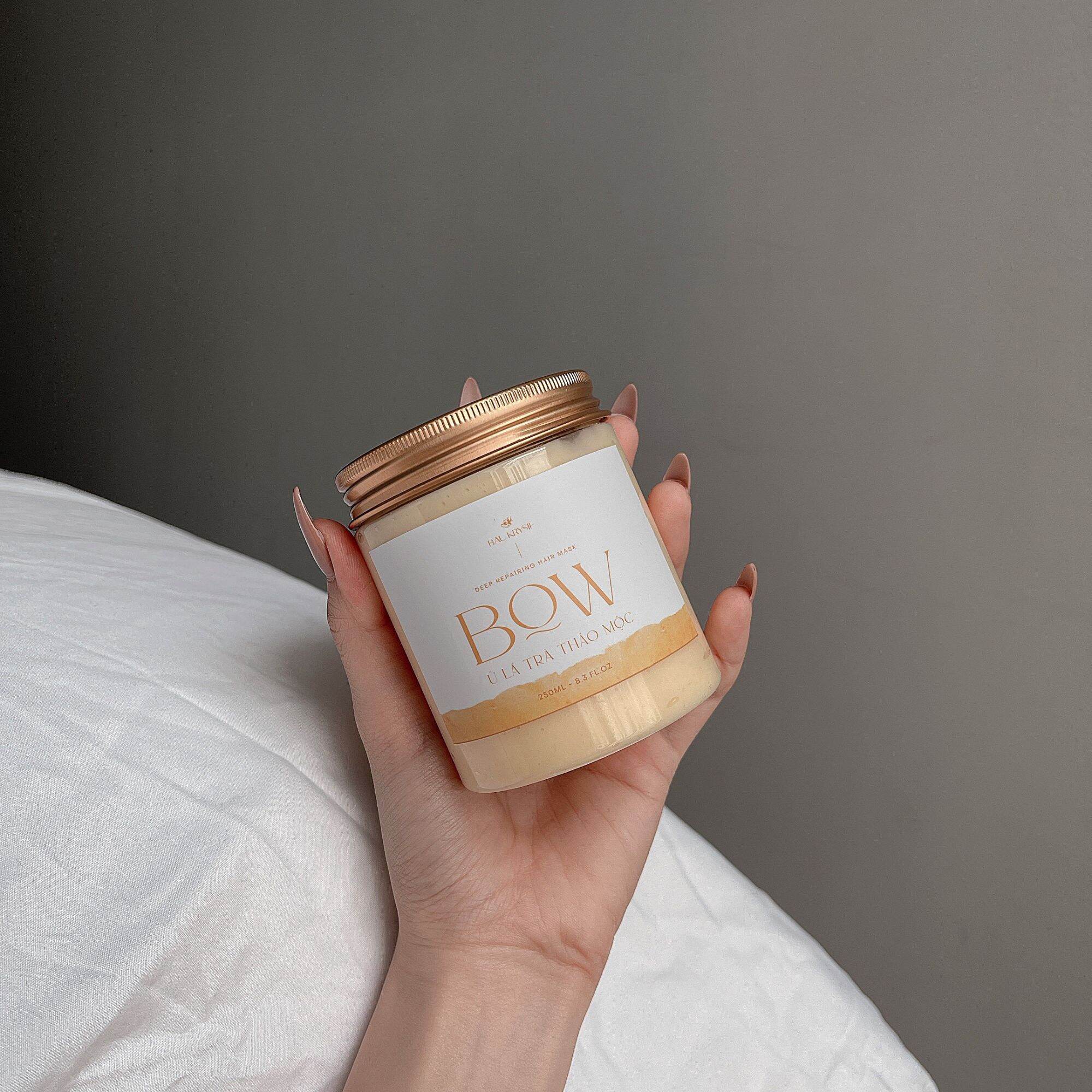 Ủ TÓC BOW Hair Mask (kem ủ/xả lá trà thảo mộc) _ Tặng 1 mũ chùm tóc